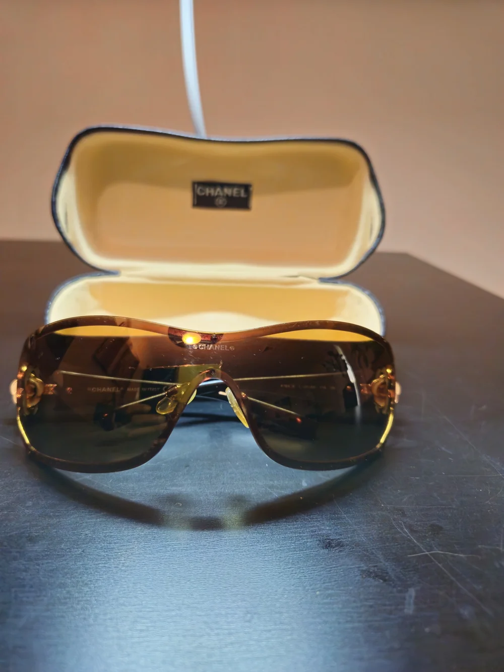 CHANEL Camellia Crystal Brown
